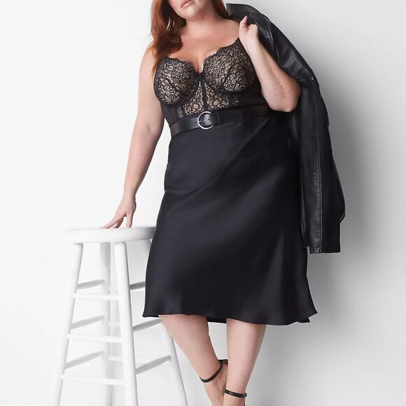 Cacique Lace Corset 40DDD – Balconette Bra Top with Seaming & Lace (Plus Size) - Picture 1 of 8